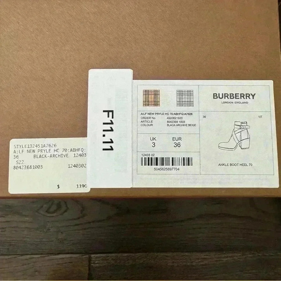 Burberry - House  Check and Leather Ankle Boots - Picture 8 of 9